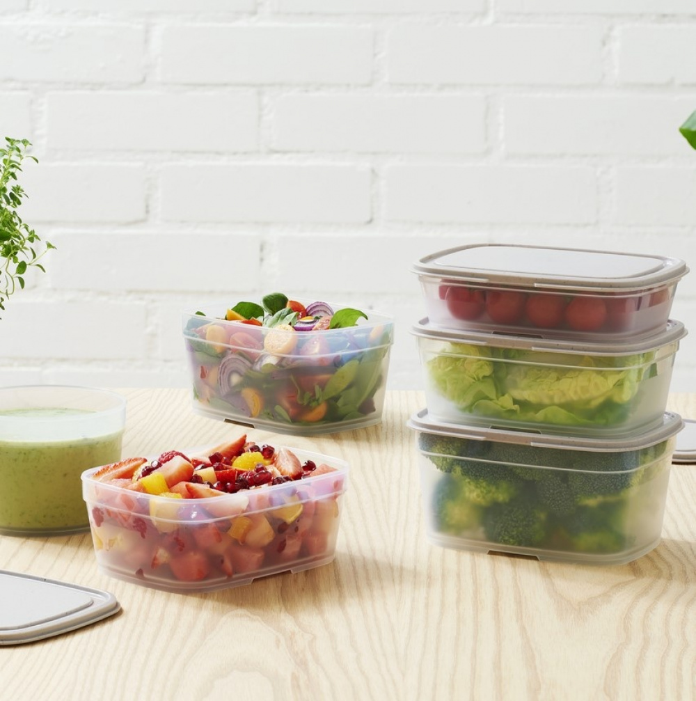 Food storage, 0,8 L, SMARTSTORE SUSTAIN, Transparent / Earl grey in the group Storage / Kitchen storage / Food containers / Plastic at SmartaSaker.se (42143)