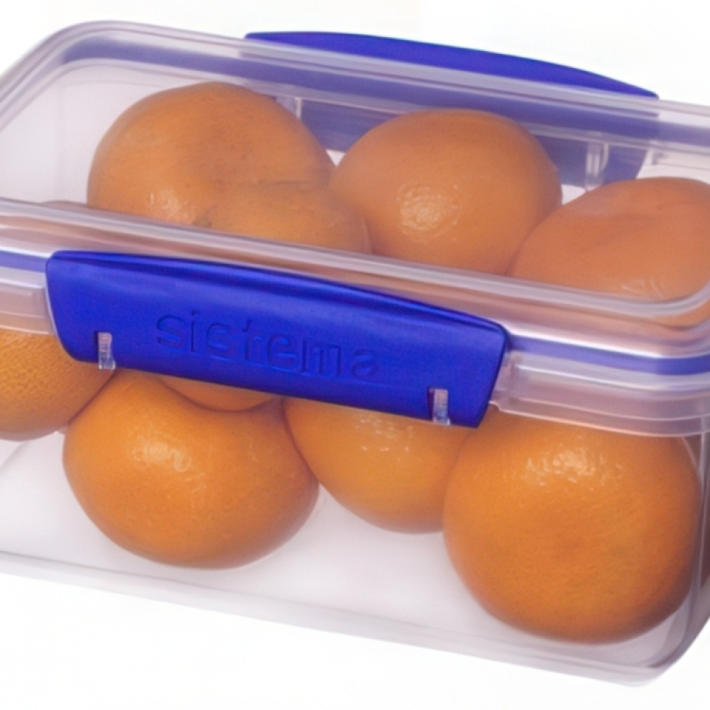 Lunch box,1 L, KLIP IT, 17,5 x 12 x H 8 cm, Clear / Blue in the group Storage / Kitchen storage / Food containers / Plastic lunch boxes at SmartaSaker.se (42144)