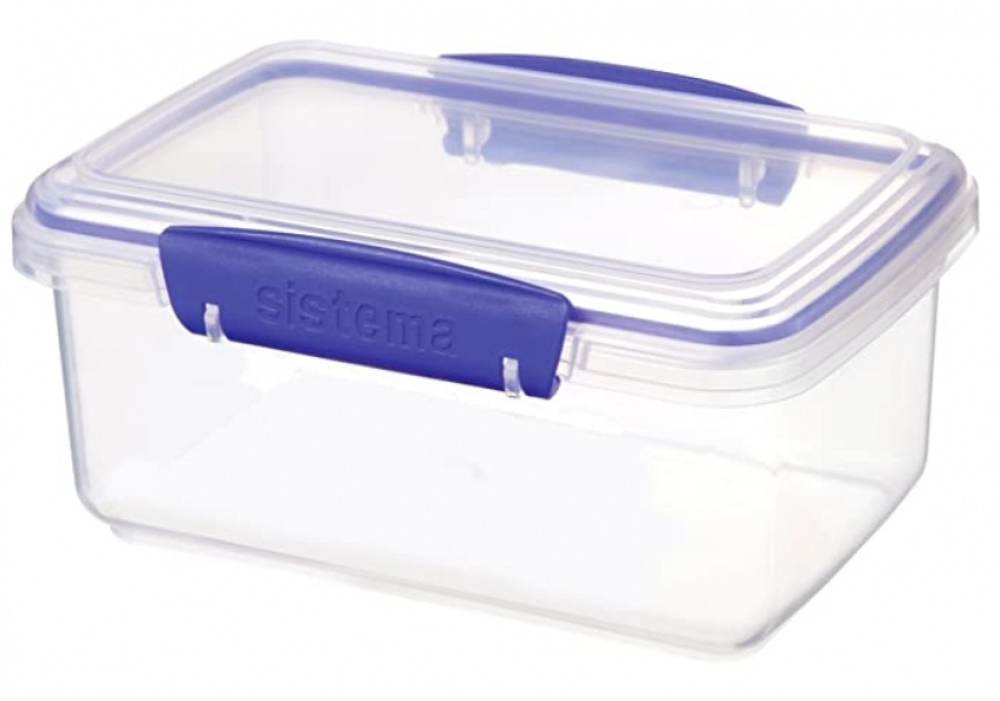 Lunch box,1 L, KLIP IT, 17,5 x 12 x H 8 cm, Clear / Blue in the group Storage / Kitchen storage / Food containers / Plastic at SmartaSaker.se (42144)