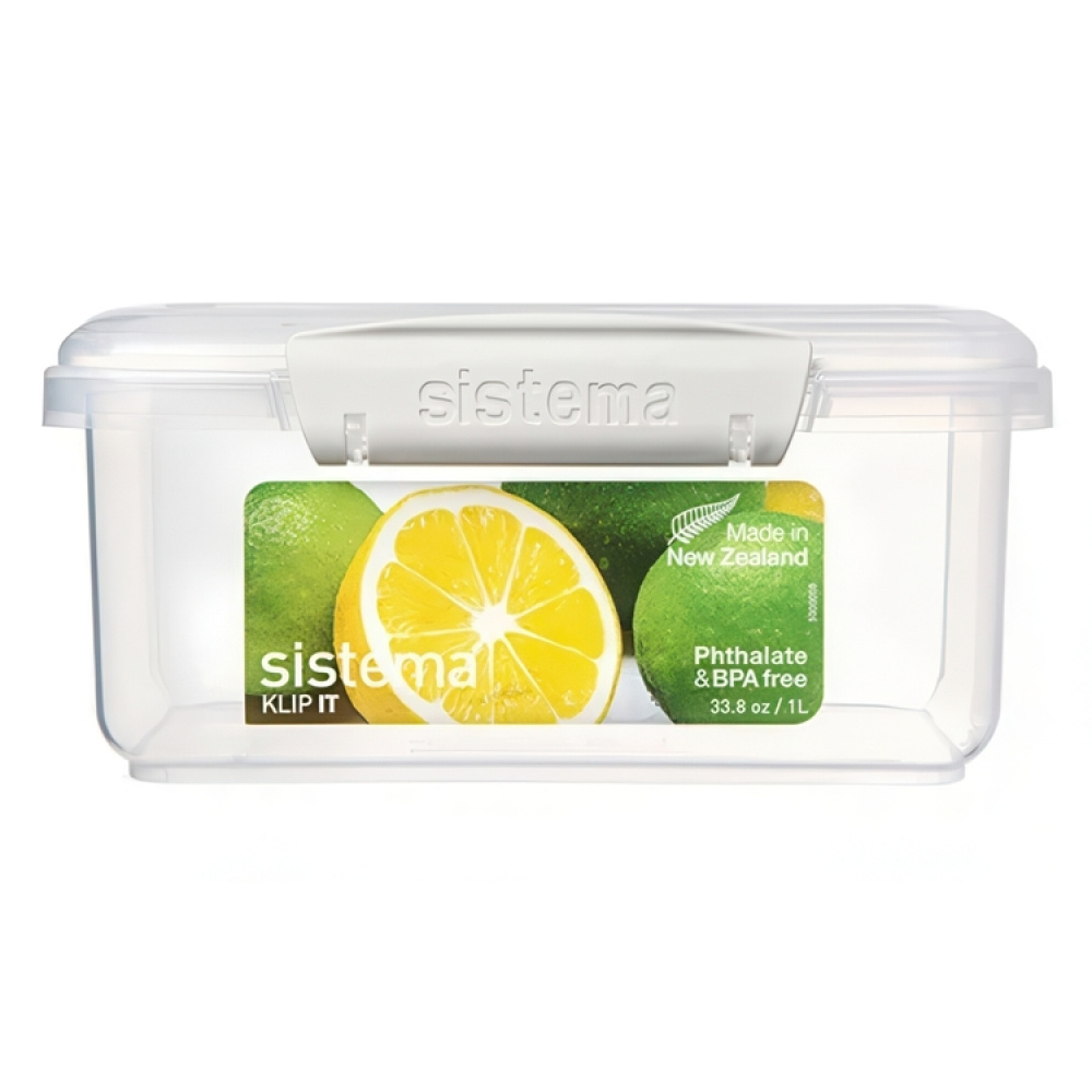 Lunch box,1 L, KLIP-IT, 17,5 x 12 x H 8 cm, Clear / White in the group Storage / Kitchen storage / Food containers / Plastic lunch boxes at SmartaSaker.se (42145)