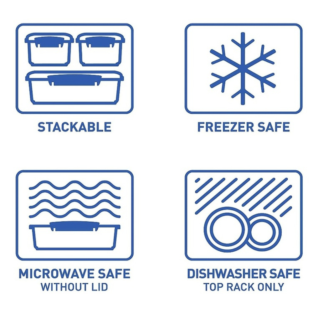 Lunch box,1 L, KLIP-IT, 17,5 x 12 x H 8 cm, Clear / White in the group Storage / Kitchen storage / Food containers / Plastic lunch boxes at SmartaSaker.se (42145)