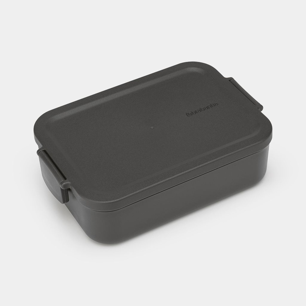 Food storage, 1,1 L, BRABANTIA MAKE & TAKE MEDIUM LUNCH BOX , 20 x 13,5 x H 5,5 cm, Dark grey in the group Storage / Kitchen storage / Food containers / Plastic at SmartaSaker.se (42149)