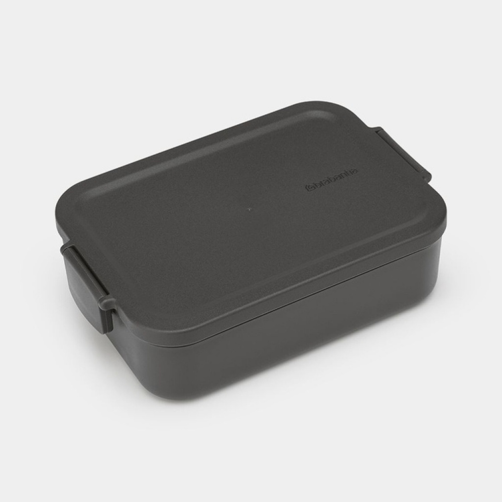 Food storage, 1,1 L, BRABANTIA MAKE & TAKE MEDIUM LUNCH BOX , 20 x 13,5 x H 5,5 cm, Dark grey in the group Storage / Kitchen storage / Food containers / Plastic lunch boxes at SmartaSaker.se (42149)