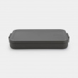 Food storage, 1,1 L, BRABANTIA MAKE & TAKE FLAT LUNCH BOX , 25,5 x 16,7 x H 3,7 cm, Dark grey Food storage, 1,1 L, BRABANTIA MAKE & TAKE FLAT LUNCH BOX , 25,5 x 16,7 x H 3,7 cm, Dark grey