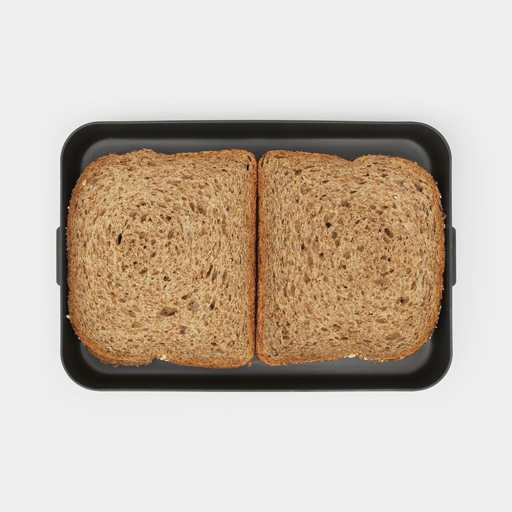 Food storage, 1,1 L, BRABANTIA MAKE & TAKE FLAT LUNCH BOX , 25,5 x 16,7 x H 3,7 cm, Dark grey in the group Storage / Kitchen storage / Food containers / Plastic at SmartaSaker.se (42151)