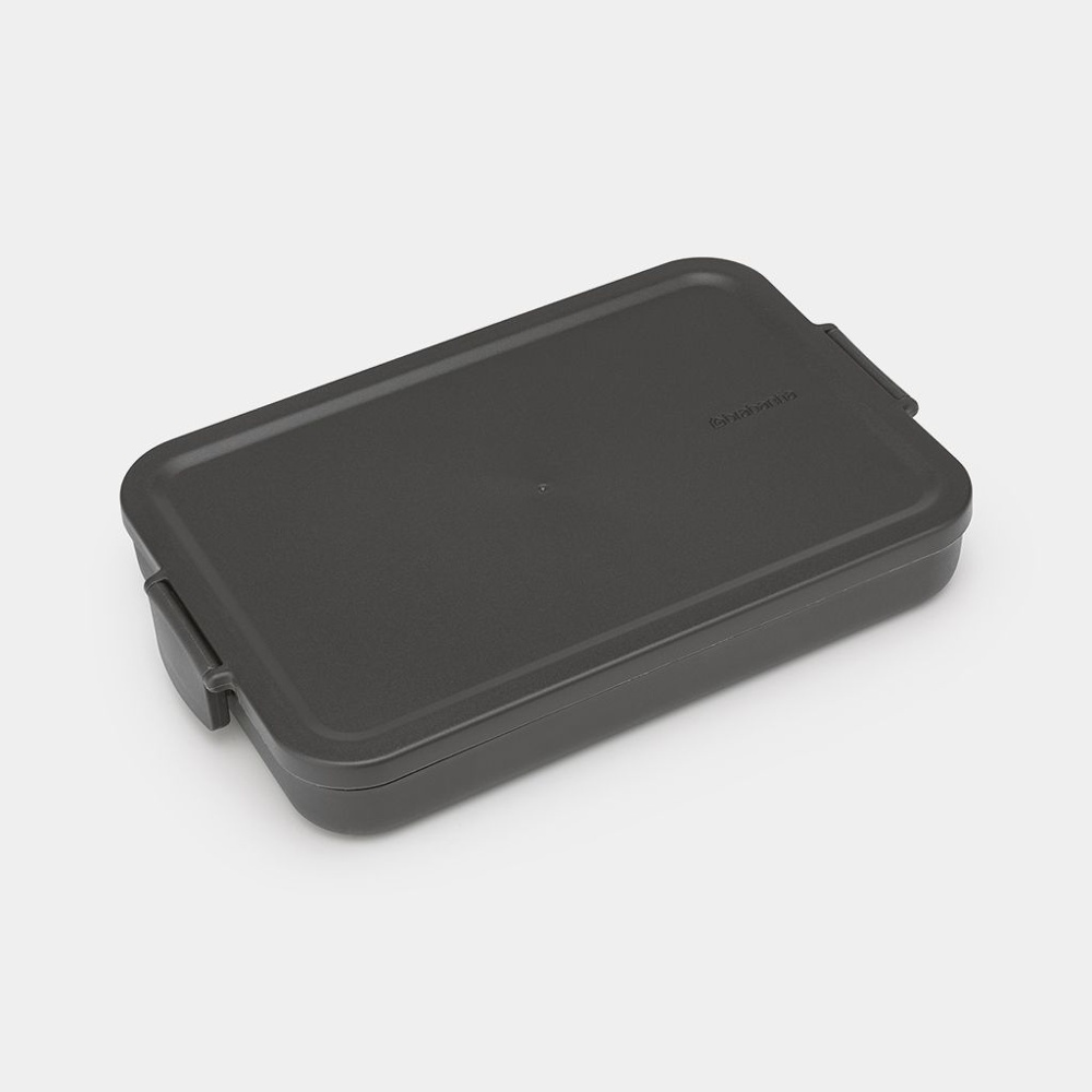 Food storage, 1,1 L, BRABANTIA MAKE & TAKE FLAT LUNCH BOX , 25,5 x 16,7 x H 3,7 cm, Dark grey in the group Storage / Kitchen storage / Food containers / Plastic at SmartaSaker.se (42151)