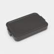 Food storage, 1,1 L, BRABANTIA MAKE & TAKE FLAT LUNCH BOX , 25,5 x 16,7 x H 3,7 cm, Dark grey Food storage, 1,1 L, BRABANTIA MAKE & TAKE FLAT LUNCH BOX , 25,5 x 16,7 x H 3,7 cm, Dark grey
