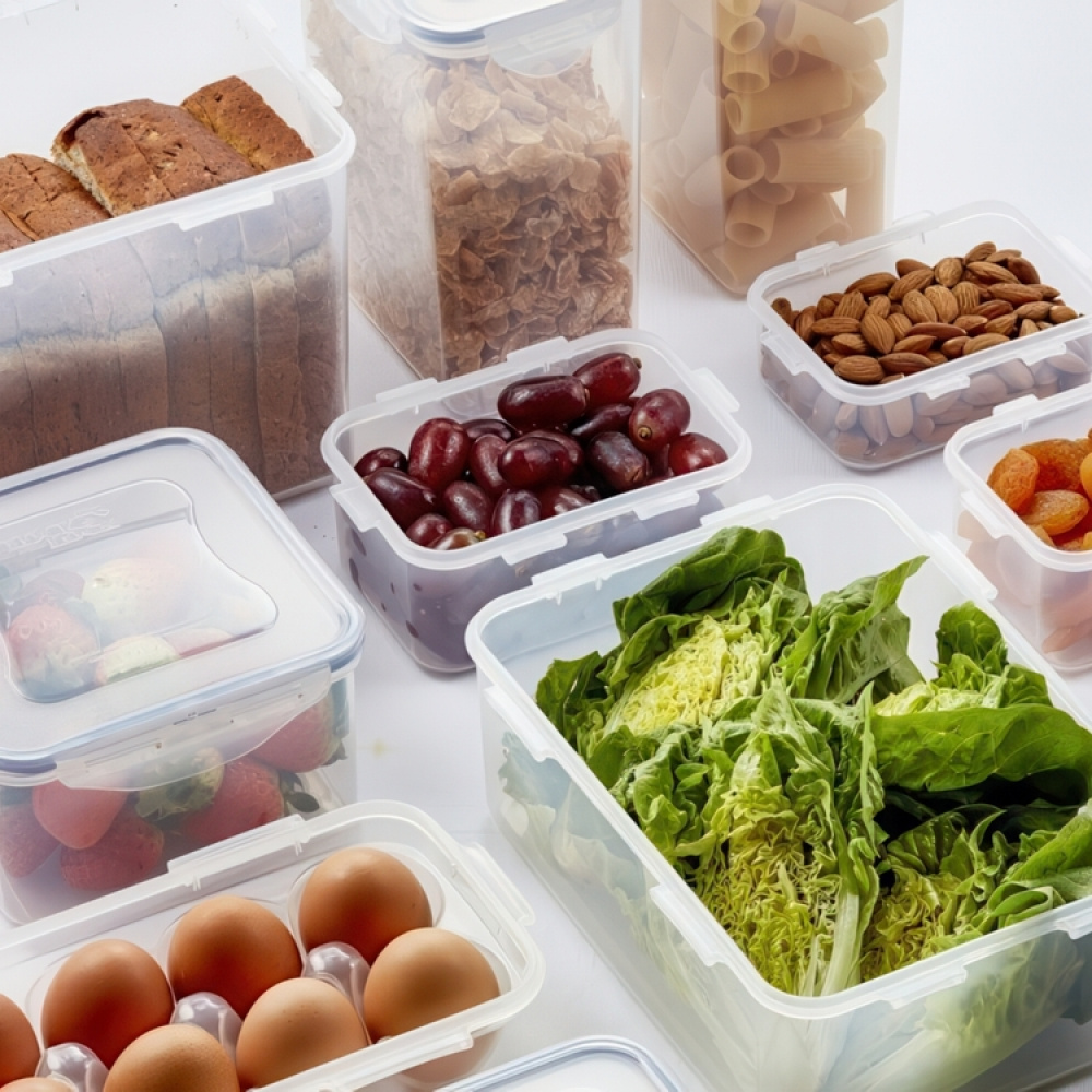 Food Box, 1,1 L, LOCK & LOCK, 18 x 13 x H 9 cm, Clear / Blue in the group Storage / Kitchen storage / Food containers / Plastic lunch boxes at SmartaSaker.se (42152)