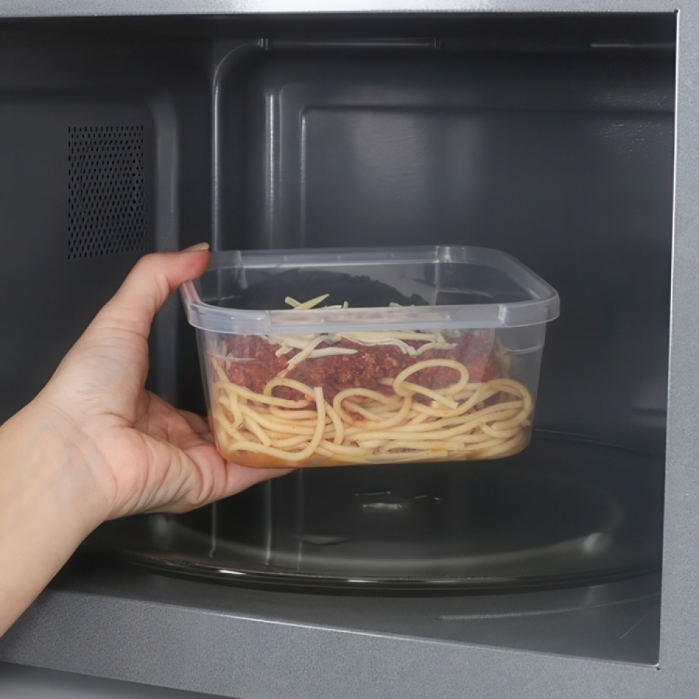 Lunch box, 1,15 L, KLIP IT PLUS SQUARE, 16 x 16 x H 8 cm, Transparent / Blue in the group Storage / Kitchen storage / Food containers at SmartaSaker.se (42153)