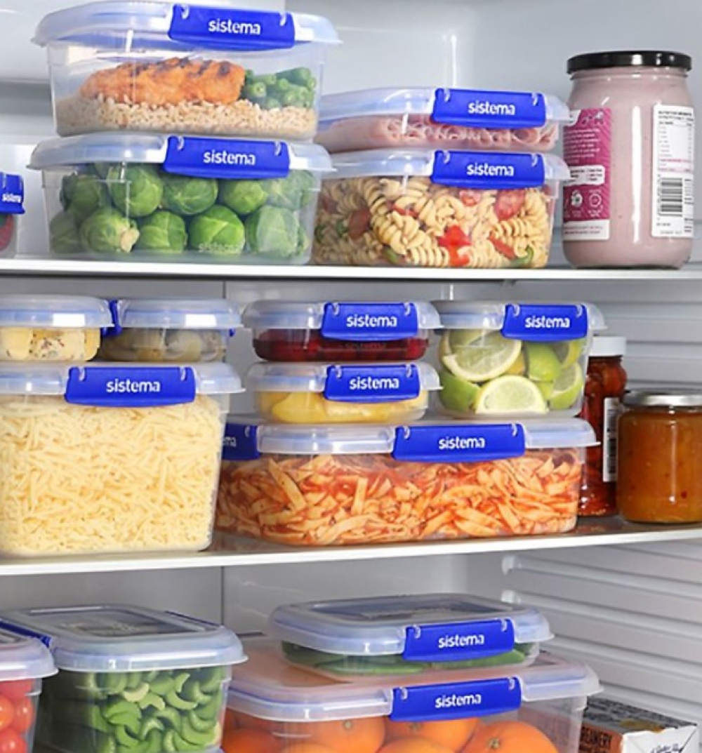 Lunch box, 1,15 L, KLIP IT PLUS SQUARE, 16 x 16 x H 8 cm, Transparent / Blue in the group Storage / Kitchen storage / Food containers at SmartaSaker.se (42153)