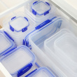 Container, 2,2 L, KLIP IT PLUS SQUARE, 16 x 16 x H 16 cm, Transparent / Blue