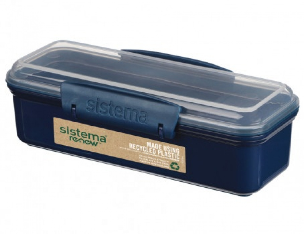 Lunch box with compartment, 410 ml, SNACK ATTACK RENEW, 19 x 8 x H 6 cm, Blue in the group Storage / Kitchen storage / Food containers / SmartStore food containers at SmartaSaker.se (42164)