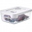 Lunch box, 0.3 L, SMARTSTORE SNACK, 12,5 x 9,5 x H4,5 cm, Clear / White Lunch box, 0.3 L, SMARTSTORE SNACK, 12,5 x 9,5 x H4,5 cm, Clear / White