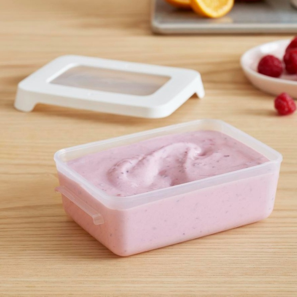 Lunch box, 0.3 L, SMARTSTORE SNACK, 12,5 x 9,5 x H4,5 cm, Clear / White in the group Storage / Kitchen storage / Food containers / Plastic lunch boxes at SmartaSaker.se (42168)