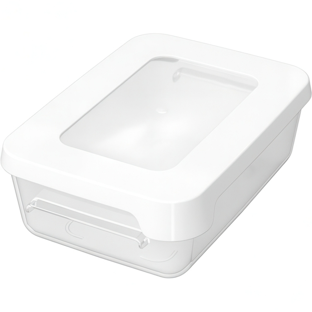 Lunch box, 0.3 L, SMARTSTORE SNACK, 12,5 x 9,5 x H4,5 cm, Clear / White in the group Storage / Kitchen storage / Food containers / Plastic lunch boxes at SmartaSaker.se (42168)