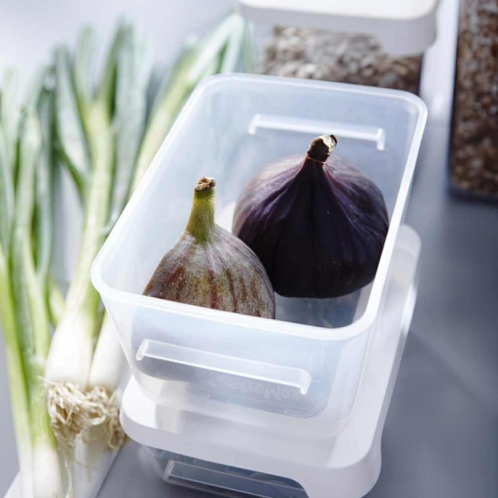 Lunch box, 0.3 L, SMARTSTORE SNACK, 12,5 x 9,5 x H4,5 cm, Clear / White in the group Storage / Kitchen storage / Food containers / Plastic lunch boxes at SmartaSaker.se (42168)