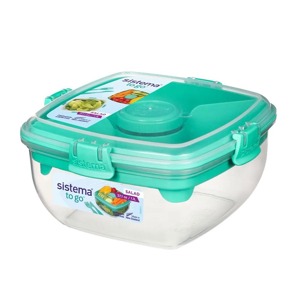 Lunch box, with compartments, SALAD TO GO, 1,1 L, Mint Teal in the group Storage / Kitchen storage / Food containers / SmartStore food containers at SmartaSaker.se (42171)