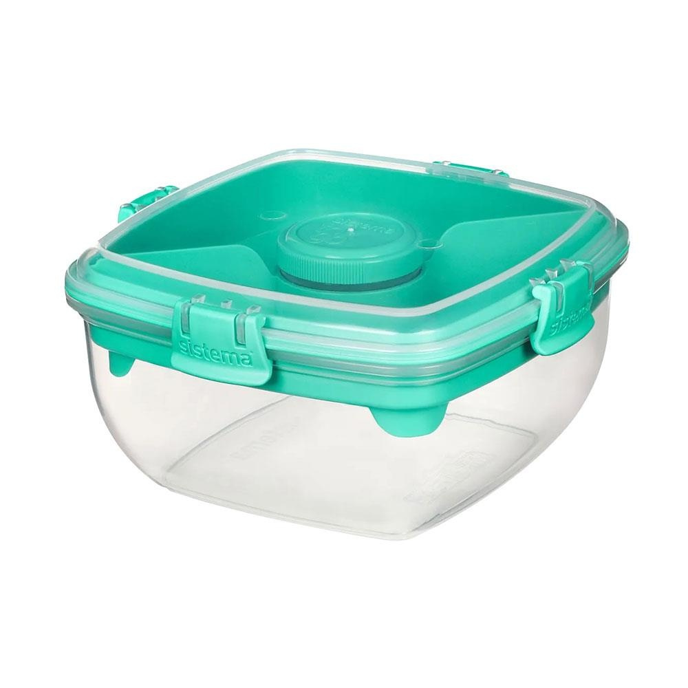 Lunch box, with compartments, SALAD TO GO, 1,1 L, Mint Teal in the group Storage / Kitchen storage / Food containers / SmartStore food containers at SmartaSaker.se (42171)