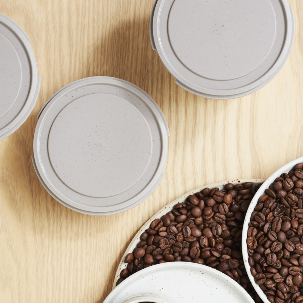 Food storage, Round, 0,6 L, SMARTSTORE SUSTAIN, Transparent / Earl grey in the group Storage / Kitchen storage / Food containers / Plastic at SmartaSaker.se (42173)