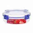 Container, Round, 0,64 L, KLIP IT PLUS, Ø 11,5 x H 5,8 cm, Clear / Blue Container, Round, 0,64 L, KLIP IT PLUS, Ø 11,5 x H 5,8 cm, Clear / Blue
