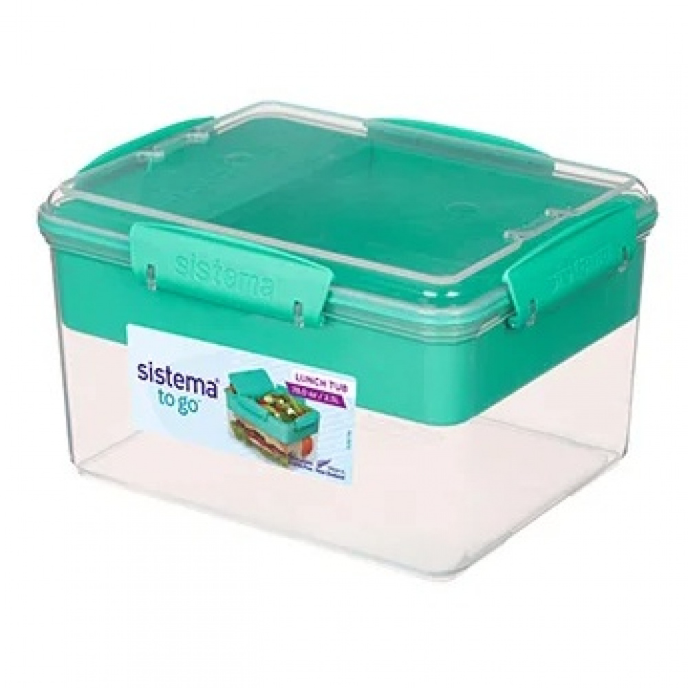 Lunch box with compartments, 2,3 L, LUNCH TUB TO GO, 20 x 16 x H 11,5 cm, Mint in the group Storage / Kitchen storage / Food containers / SmartStore food containers at SmartaSaker.se (42181)