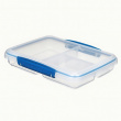 Food Storage box, 3 Compartments, SISTEMA MULTI SPLIT TO GO, 23 x 17 x H 4,3 cm, Clear / Blue Food Storage box, 3 Compartments, SISTEMA MULTI SPLIT TO GO, 23 x 17 x H 4,3 cm, Clear / Blue