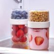 Container, iD FRESH STACK N\' SNACK MEDIUM, Ø 9,5 x H 16 cm, Clear / White Container, iD FRESH STACK N\' SNACK MEDIUM, Ø 9,5 x H 16 cm, Clear / White