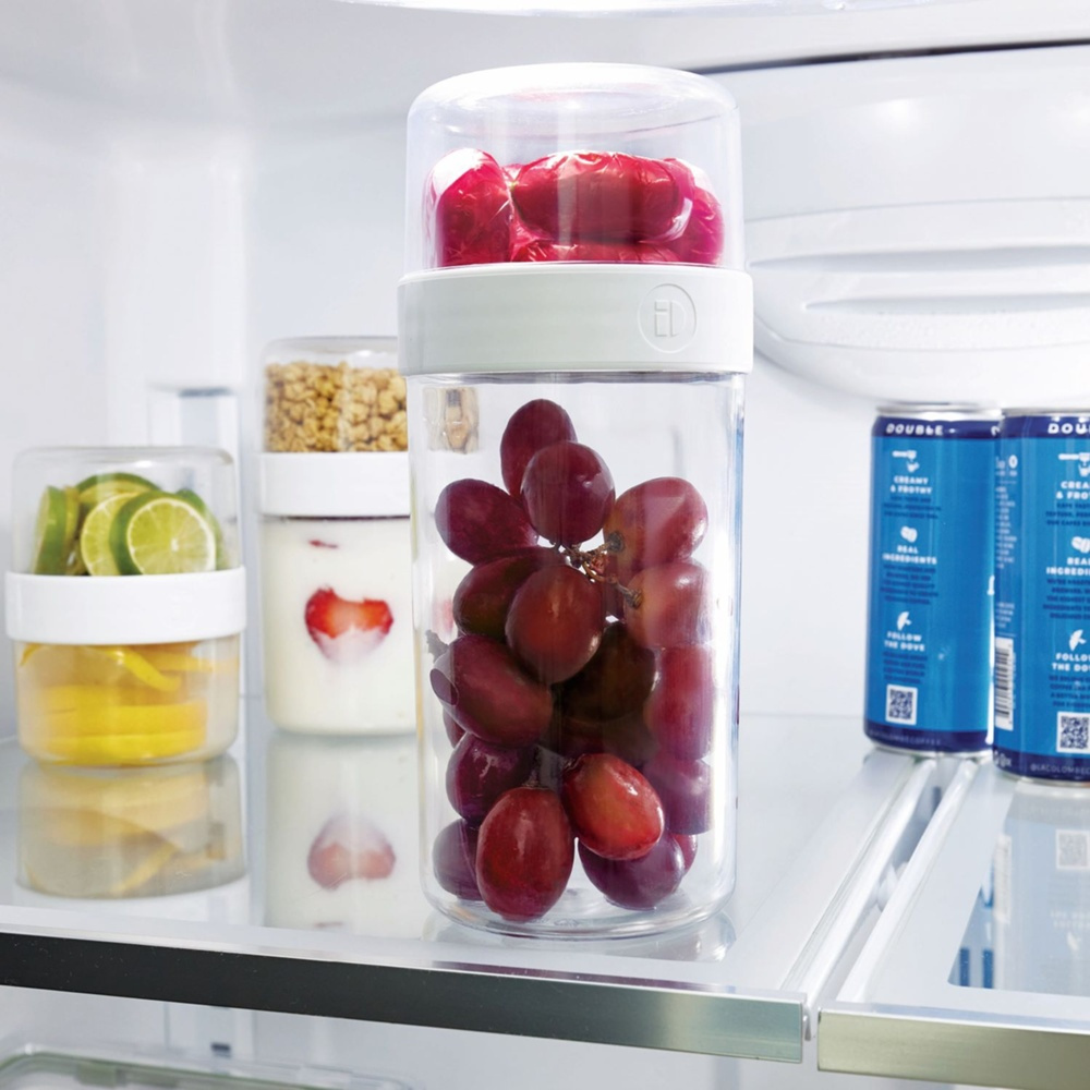 Container, iD FRESH STACK N\' SNACK LARGE, Ø 9,5 x H 21cm, Clear / White in the group Storage / Kitchen storage / Food containers / SmartStore food containers at SmartaSaker.se (42186)