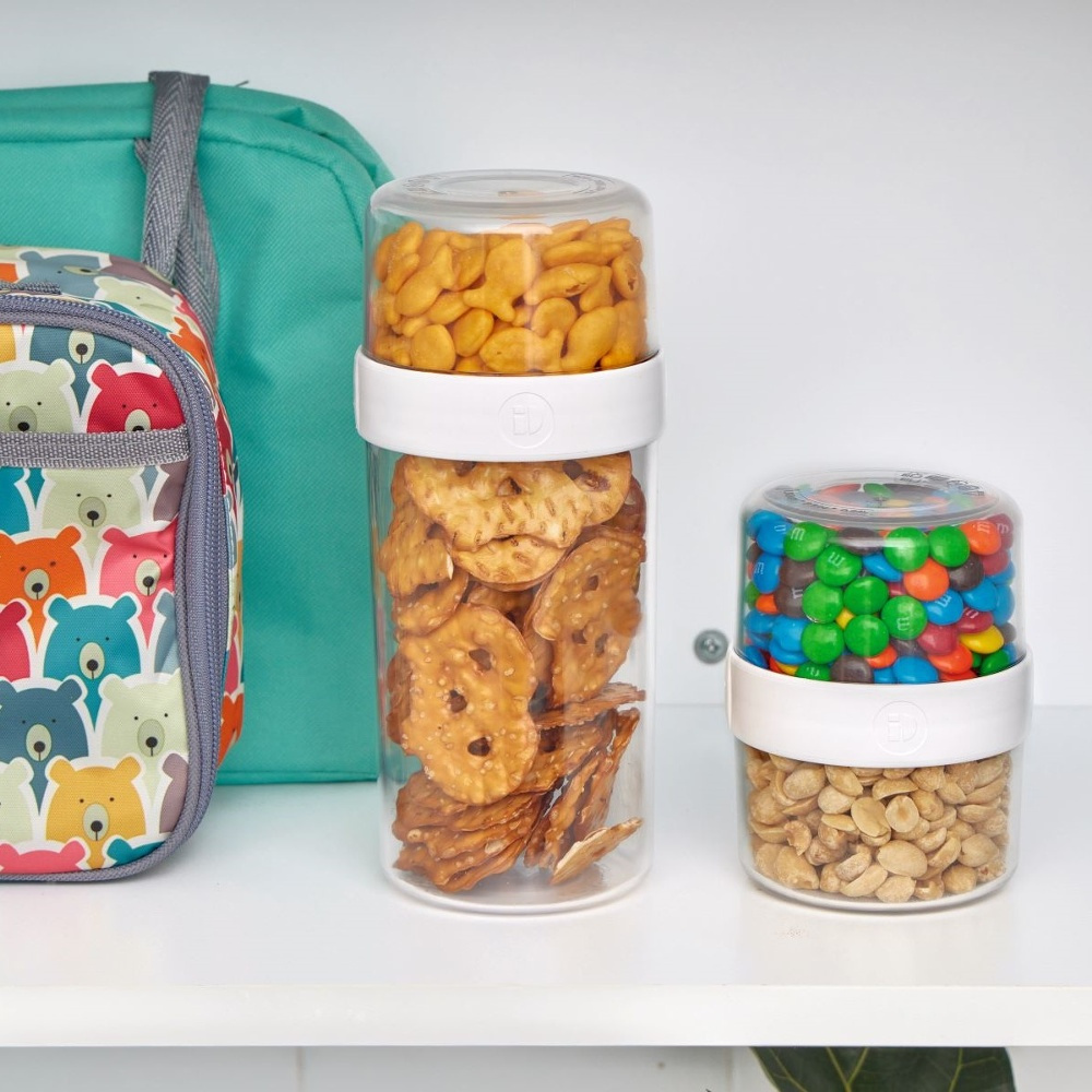 Container, iD FRESH STACK N\' SNACK LARGE, Ø 9,5 x H 21cm, Clear / White in the group Storage / Kitchen storage / Food containers / SmartStore food containers at SmartaSaker.se (42186)