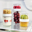Container, iD FRESH STACK N\' SNACK LARGE, Ø 9,5 x H 21cm, Clear / White Container, iD FRESH STACK N\' SNACK LARGE, Ø 9,5 x H 21cm, Clear / White