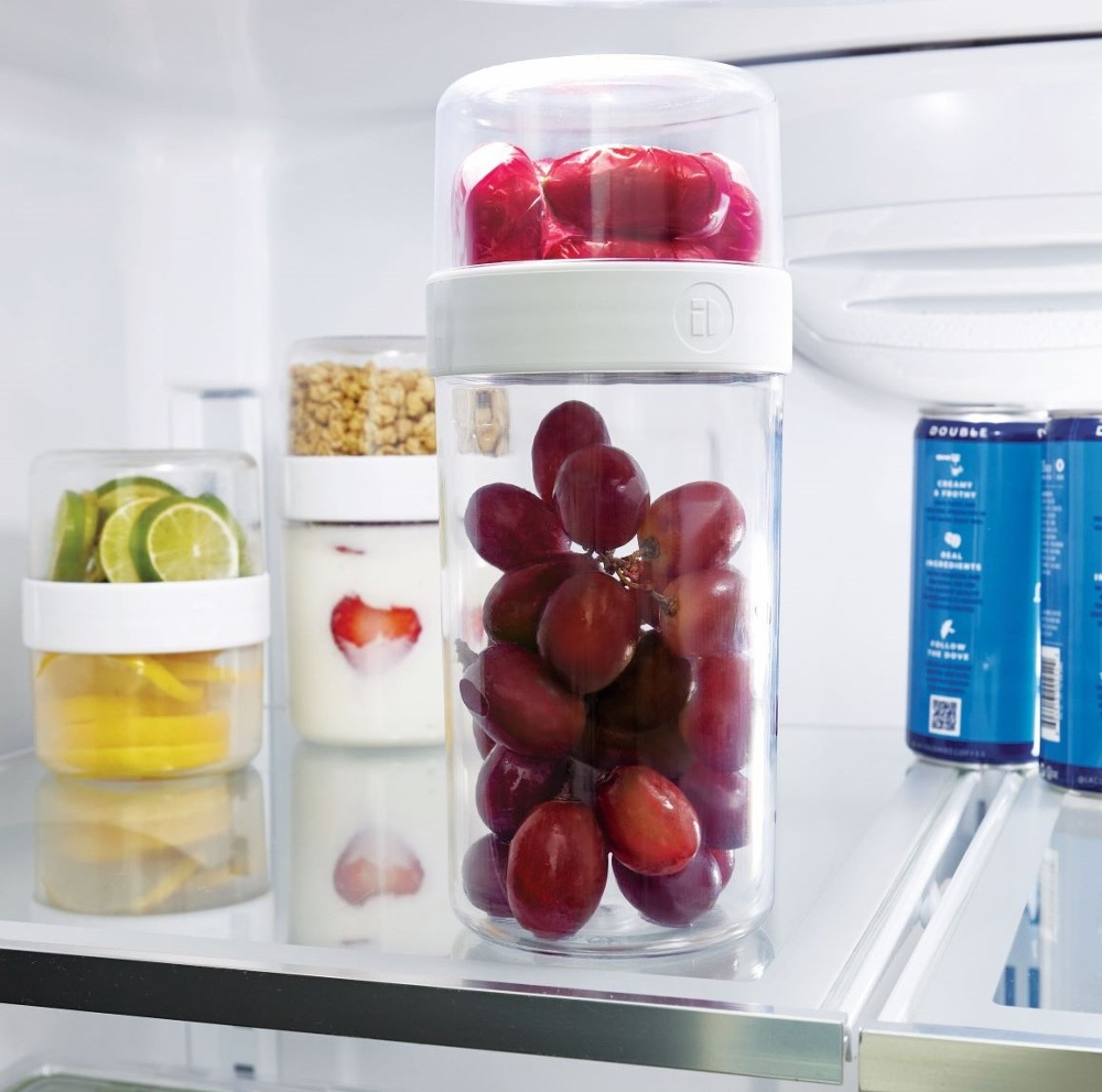 Container, iD FRESH STACK N\' SNACK LARGE, Ø 9,5 x H 21cm, Clear / White in the group Storage / Kitchen storage / Food containers / SmartStore food containers at SmartaSaker.se (42186)