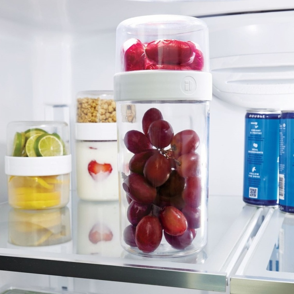 Container, iD FRESH STACK N\' SNACK LARGE, Ø 9,5 x H 21cm, Clear / White in the group Storage / Kitchen storage / Food containers / SmartStore food containers at SmartaSaker.se (42186)