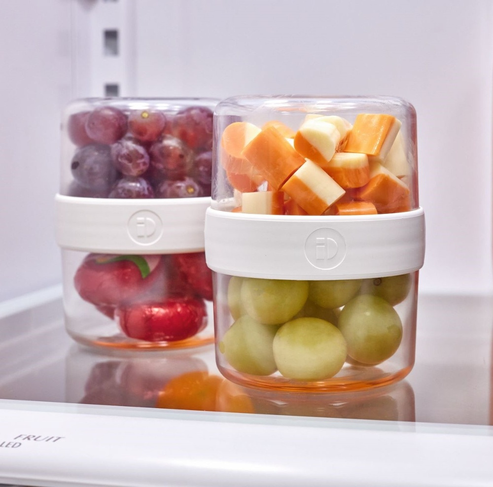 Container, iD FRESH STACK N\' SNACK SMALL, Ø 9,5 x H 12 cm, Clear / White in the group Storage / Kitchen storage / Food containers / SmartStore food containers at SmartaSaker.se (42187)
