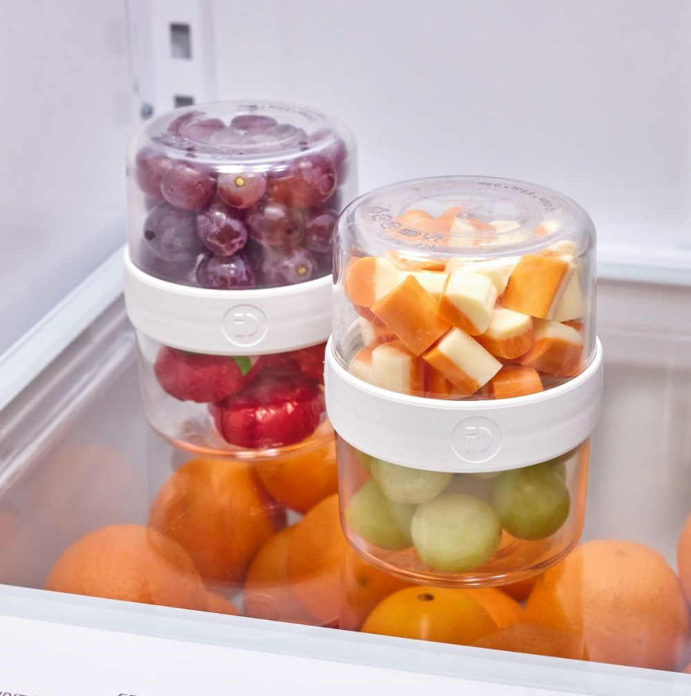 Container, iD FRESH STACK N\' SNACK SMALL, Ø 9,5 x H 12 cm, Clear / White in the group Storage / Kitchen storage / Food containers / SmartStore food containers at SmartaSaker.se (42187)