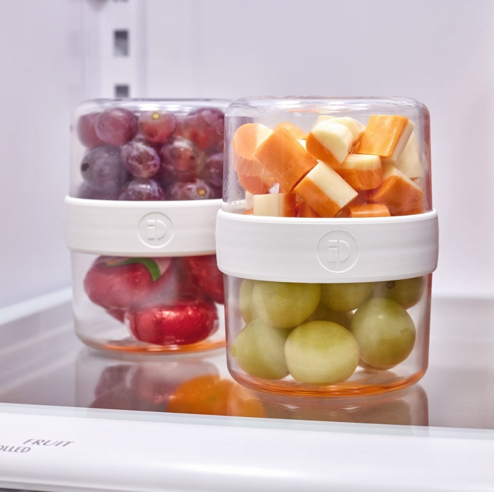 Container, iD FRESH STACK N\' SNACK SMALL, Ø 9,5 x H 12 cm, Clear / White in the group Storage / Kitchen storage / Food containers / SmartStore food containers at SmartaSaker.se (42187)