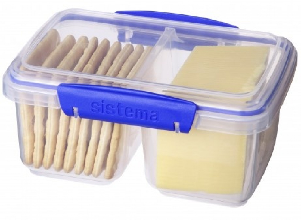 Lunch box, Two parts, 1 L, KLIP IT SPLIT, Clear / White in the group Storage / Kitchen storage / Food containers / Plastic at SmartaSaker.se (42189)