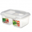 Lunch box, Two parts, 1 L, KLIP IT SPLIT, Clear / White Lunch box, Two parts, 1 L, KLIP IT SPLIT, Clear / White