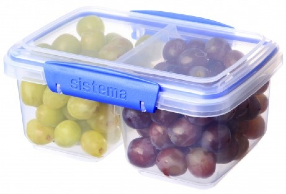 Lunch box, Two parts, 1 L, KLIP IT SPLIT, Clear / White in the group Storage / Kitchen storage / Food containers / Plastic at SmartaSaker.se (42189)