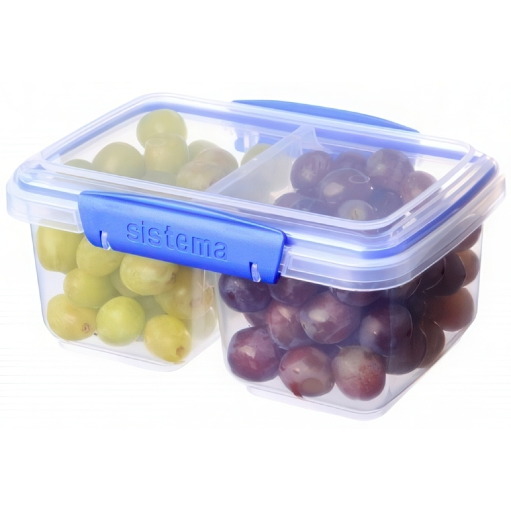 Lunch box, Two parts, 1 L, KLIP IT SPLIT, Clear / White in the group Storage / Kitchen storage / Food containers / Plastic lunch boxes at SmartaSaker.se (42189)