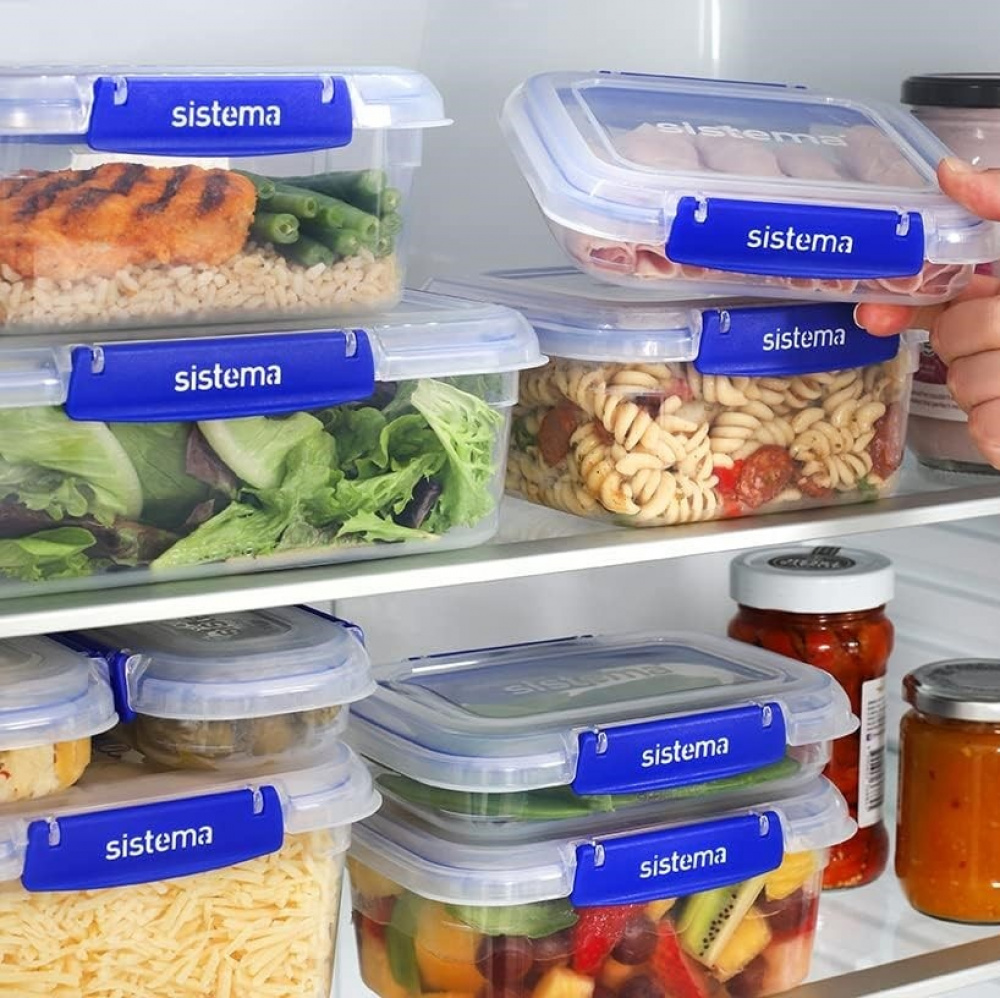 Container, XL, 5,5 L, KLIP IT PLUS SQUARE, 25 x 26 x H 11,7 cm, Clear / Blue in the group Storage / Kitchen storage / Storage bins and jars at SmartaSaker.se (42193)