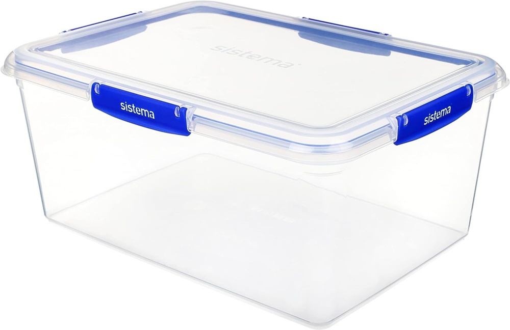 Container, XXXL ,10 L, KLIP IT PLUS RECTANGLE, 35,7 x 26 x H 11,7 cm, Clear / Blue in the group Storage / Kitchen storage / Storage bins and jars / Sistema at SmartaSaker.se (42195)