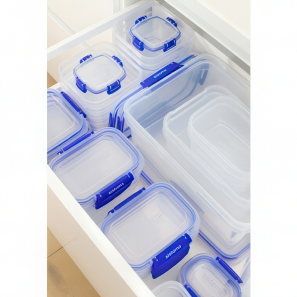 Container, XXXL ,10 L, KLIP IT PLUS RECTANGLE, 35,7 x 26 x H 11,7 cm, Clear / Blue in the group Storage / Kitchen storage / Storage jars at SmartaSaker.se (42195)