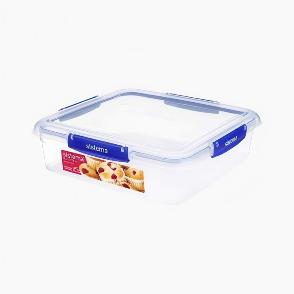 Container, XXXL ,10 L, KLIP IT PLUS RECTANGLE, 35,7 x 26 x H 11,7 cm, Clear / Blue in the group Storage / Kitchen storage / Storage jars at SmartaSaker.se (42195)