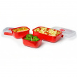 Lunch boxes, Set with 3, MICROWAVE HEAT & EAT PACK, Red Lunch boxes, Set with 3, MICROWAVE HEAT & EAT PACK, Red