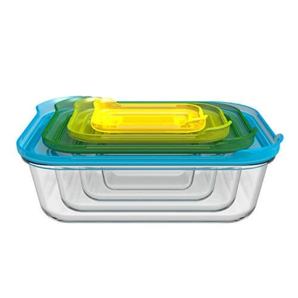 Lunch boxes, Set with 4, NEST GLASS CONTAINERS, Large, Joseph Joseph, Assorted in the group Storage / Kitchen storage at SmartaSaker.se (42200)