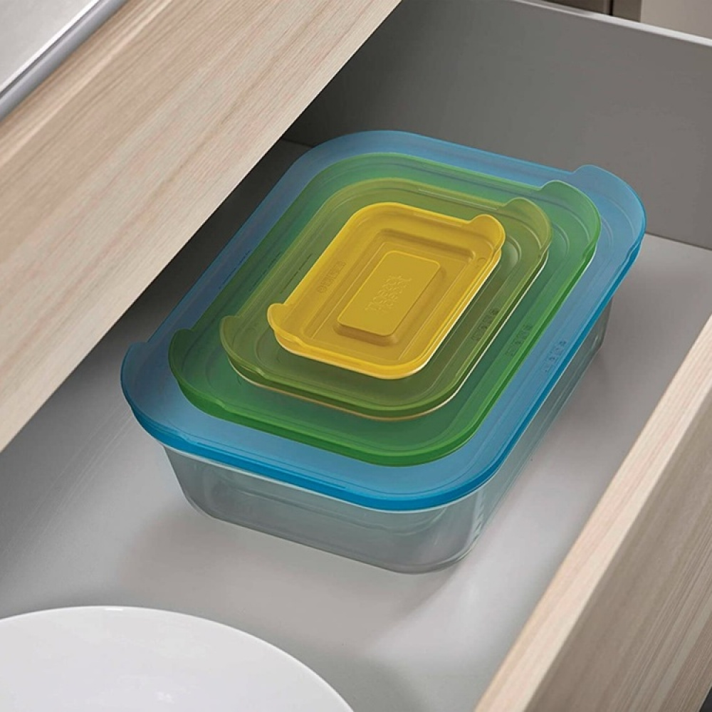 Lunch boxes, Set with 4, NEST GLASS CONTAINERS, Large, Joseph Joseph, Assorted in the group Storage / Kitchen storage / Food containers / Glass lunch boxes at SmartaSaker.se (42200)