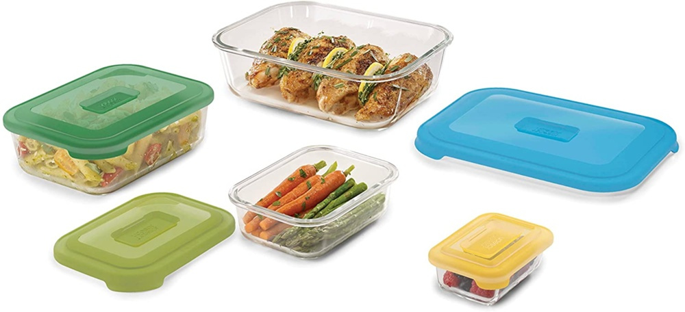 Lunch boxes, Set with 4, NEST GLASS CONTAINERS, Large, Joseph Joseph, Assorted in the group Storage / Kitchen storage at SmartaSaker.se (42200)