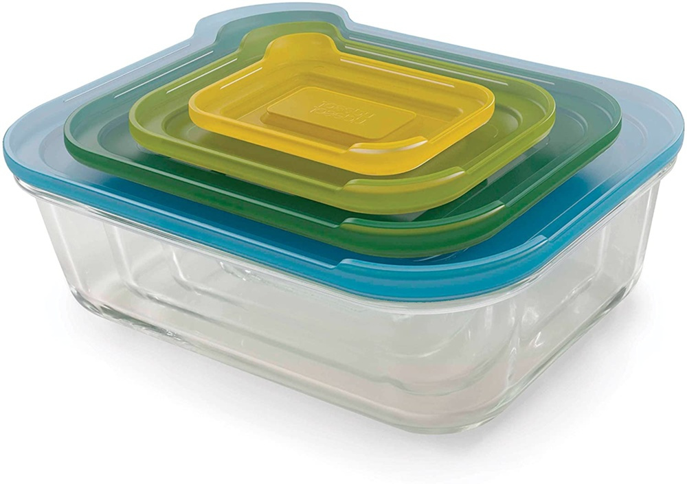 Lunch boxes, Set with 4, NEST GLASS CONTAINERS, Large, Joseph Joseph, Assorted in the group Storage / Kitchen storage at SmartaSaker.se (42200)
