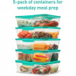 Food Storage boxes, 3 Compartments, Set of 5, SISTEMA NEST IT LARGE, 24x 19,5 x H 6,5 cm, Clear / Green Food Storage boxes, 3 Compartments, Set of 5, SISTEMA NEST IT LARGE, 24x 19,5 x H 6,5 cm, Clear / Green