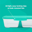 Food Storage boxes, 3 Compartments, Set of 5, SISTEMA NEST IT LARGE, 24x 19,5 x H 6,5 cm, Clear / Green Food Storage boxes, 3 Compartments, Set of 5, SISTEMA NEST IT LARGE, 24x 19,5 x H 6,5 cm, Clear / Green
